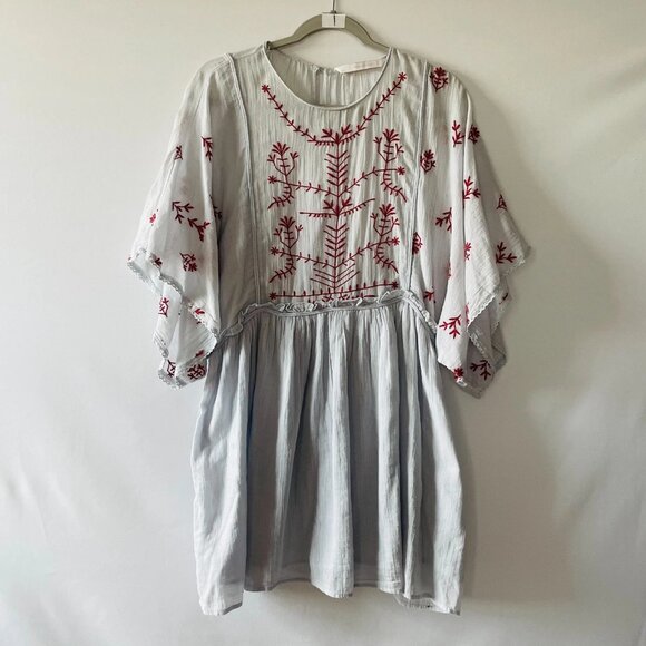 Zara Trafaluc Collection Womens Light Blue Embroidered Decorative Dress Size L - Picture 1 of 9